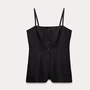 Zara Black Button Vest ZW Collection